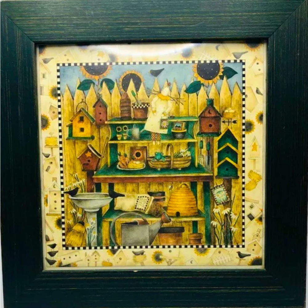 Debbie Mumm vintage Americana framed print wall art.
